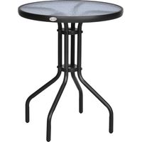 Tavolo rotondo vetro temperato nero Φ60 x 70 cm