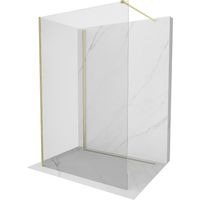Mexen Kioto Walk-in-Duschwand 135 x 100 cm, transparent, gebürstetes Gold - 800-135-212-55-00-100