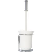Croydex Toilet Cleaning Brush and Holder in White and Chrome - Grosvenor