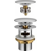 Bonde de Lavabo Pop-Up avec Trop Plein Valve Clic-Clac Universelle 1 1/4'" pour Robinet et Lavabo – Bouchon Chrome Durable, M20502