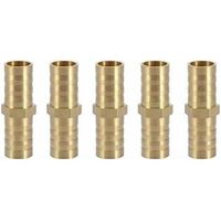 Connecteur Droit Barbelé, Adaptateur de Tuyau Droit Bidirectionnel Laiton Raccord de Tuyau Raccord de Jonction Tube Raccord 10mm(10mm 5pcs)