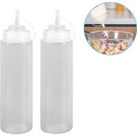 Squeeze Bottle - Clear Food Dispenser - For Sauces Oil Condiments - Leak Proof - Griddle Accessory - Set Of 2
