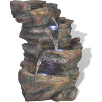 Vidaxl – Fontaine d'intérieur LED en polyrésine résistante aux UV – Effet cascade relaxant – Dimensions 24 x 33,5 x 45,5 cm