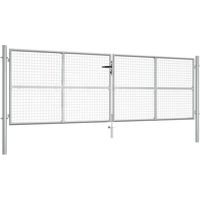 vidaXL Portail de jardin en acier galvanisé 400 x 125 cm argent