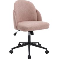 CHAIRUS Silla de Oficina en Tejido de Lino Silla Giratoria Moderna para Escritorio para Dormitorio Oficina en casa Lugar de Trabajo, Rosa