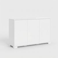 Aparador moderno 3 puertas para salón comedor cocina 130x40x83 Lumina - Blanco brillante