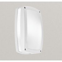 Applique gea led ura q ges303 ges301 led ip54 lampada soffitto parete rettangolare moderna alluminio e27, finitura metallo bianco-grigio