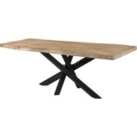 Tavolo da pranzo in legno di mango - laccato beige / gambe mikado antracite matt 200x100x79