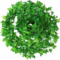 Moon-Ivy Artificial 12pcs Ivy Artificial Plant Hanging Garland Leaves for Outdoor Garden Wall Party Wedding Decoration