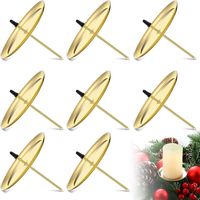 8 portavelas de metal de 6 cm/2,4 pulgadas para corona de Adviento, velas de Adviento, velas para Adviento, Navidad y decoración de mesa (dorado)
