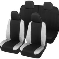 Lupex Shop – Coprisedili auto universali, compatibili per Panda Easy, anteriori e posteriori (50/50), NO LOGO, in Policotone, Nero/Grigio Chiaro