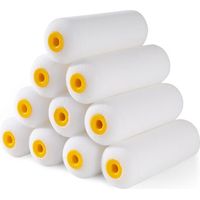QORVA-Rouleau à peinture en mousse, lot de 10 rouleaux à peinture, mini rouleau à peinture, rouleau à peinture en mousse absorbante, rouleau à peinture