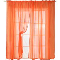 Elegante und hochwertige transparente Gardinen für Wohn- und Schlafzimmer (2er-Set, orange)