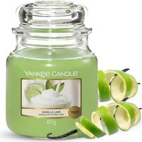 Yankee Candle Candela profumata in giara media Calce alla vaniglia Durata Fino a 75 Ore