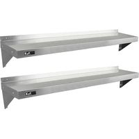 2 x KuKoo Stainless Steel Shelves 1500mm x 300mm