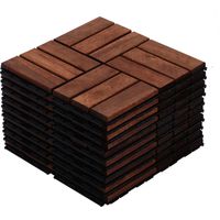 Planchers en acajou avec motif checkerboard, 22 pièces. Forme carrée de 12″ x 12″. Bois d’acajou. Conforme aux exigences pour le sol extérieur, destiné aux terrasses, aux balcons ou à côté des piscine