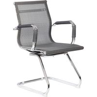 Dmora - Chaise de bureau Dgoldon, Chaises de salle d'attente de bureau avec accoudoirs, Chaise de salle d'attente ergonomique, 62x54h89 cm, Gris