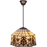 Lampe à suspension Tiffany série Hexa avec câble D-30cm