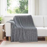vidaXL Jeté Gris foncé 200 x 150 cm Toison