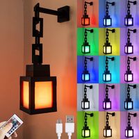 Veilleuse style pixel – Télécommande RVB 16 couleurs, fonction de chargement USB, lampe de chevet pour jeux de rôle, idéale pour les chambres et les salles de jeux.