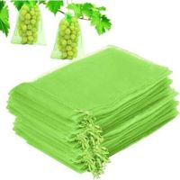Sachets de protection pour raisins – Lot de 100 filets anti-oiseaux et frelons, en polyéthylène léger, 25 × 35 cm, avec cordon ajustable