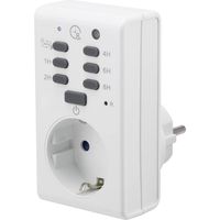 Renkforce 1289333 Timer a spina analogico Giornaliero 1800 W IP20 Funzione tramonto, Funzione di conto alla rovescia