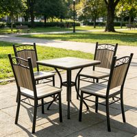 4er Esszimmerstuhl - Elegantes graues Karodesign - Stuhl Esszimmer oder Esstisch Stuhl - Hohe Armlehnenlose - kann mit jedem Esstisch kombiniert werden
