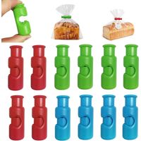 Shine Home 12 Pièces Pince Sachet Alimentaire Presser pour Sceller, Pince Fermeture Sachet Portable, Collations Étanche Sealing Clip, Outil de Cuisine pour Conserver et Sceller les Aliments