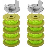 10 Paquets Bobine de Rechange pour Coupe-bordure pouce pour Ryobi , Compatible Avec Ryobi One + AC14RL3A, Coupe-fil Sans Fil , 8 Bobines + 2 Capuchons de Coupe,(
Jaune)Dolaso