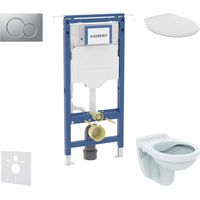 Geberit Duofix - Set bâti-support, cuvette Alpha avec abattant, plaque de déclenchement Sigma01, chrome mat SANI11CD2103