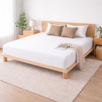 Drap-housse 140 x 190 cm Sienna Blanc – Face Gaze de Coton & Coton 57 fils – Bonnet 30 cm