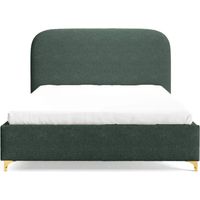 CHARLOTTE - Lit coffre tissu chenille 140x200cm Vert
