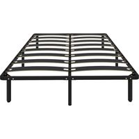 Estructura de Cama 160x200 cm con Marco de Acero Láminas de Álamo y Espacio de Almacenamiento Carga 500 kg Negro