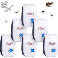 6pcs Répulsif à Ultrason Antiparasitaire, Intérieur, Appareil Anti Moustique/Souris/Cafards/Rongeurs/Fourmis/Araignées/Insectes