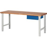 Établi Ser.BK 650 B2000xT700xH790-1140mm Hêtre massif gris/bleu 1 tiroir.TW