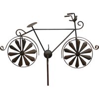 DanDiBo Gartenstecker Metall Fahrrad XL 135 cm Rad Rost Braun 96004 Windspiel Windrad Wetterfest Gartendeko Garten Gartenstab Bodenstecker