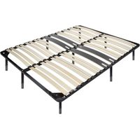 CAMA Sommier ergonomique à lattes avec zone lombaire renforcée 160X200 + pieds