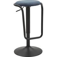 Taburete de bar ajustable Mauro Ferretti negro azul 61 83 cm