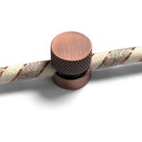 Creative-Cables Support mural Sarè - (Cuivre satiné, Ø 16 mm, H 15 mm, 2 pièces, pour câbles Ø 5-8 mm) - Fabriqué en aluminium - Vis et cheville incluses