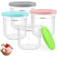 Ice Cream Bowl - PC Material - -30°C to 150°C - Compatible With Ninja Creami NC300EU NC301 NC299AMZ CN305A CN301CO - Set of 4