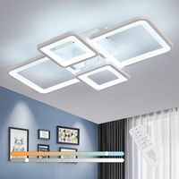 COMELY® Moderne LED-Deckenleuchte, 54 W dimmbare LED-Deckenlampe mit Fernbedienung/App, 3000 K-6500 K, quadratische Deckenleuchte für Wohnzimmer, Schlafzimmer, Esszimmer (weiß, 62 cm) [Energieklasse E