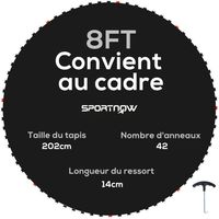 Tapis de course de rechange pour trampoline. Tapis de course de rechange compatible avec les trampolines de Ø 2,4 m et les ressorts de 14 cm.