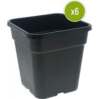 Lot de 6 POTS CARRE NOIR 30.5 x 30.5 x 30.5 cm - 18 L