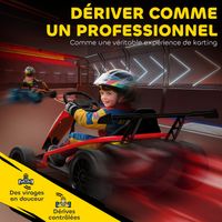 Voiture électrique GoKart - kart électrique pour enfants - AIYAPLAY - 2 x 24 V moteurs - mode dérive à 13 km/h - 119x77x54cm - bleu - Jeux - Jouets