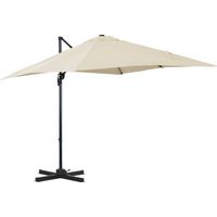 Ombrellone da Giardino Regolabile 5 Angolazioni 360° 2,5x2,5 m Crema