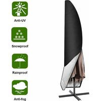 Parasol Cover, Garden Parasol Cover 265cm/Waterproof Oxford Umbrella Protective Cover, Black