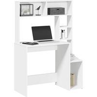 Vidaxl – Bureau droit blanc 100x45x140 cm – Bois d'ingénierie – Étagères ouvertes – Grand espace de rangement – Design intemporel