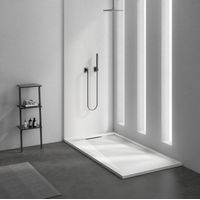 Supreme Concealed Waste White Stone Resin Ultra-Slim 25mm Rectangular Shower Tray - 1000 x 700