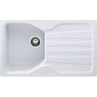 Lavello 1 vasca con gocciolatoio reversibile Franke CUG 611 in fragranite bianco