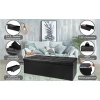Foldable storage bench black 115x38x38cm mdf